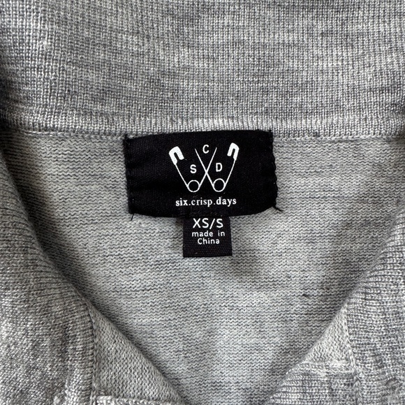 Anthropologie Six Crisp Days Gray Cardigan Sweater Collared XS Wool Blend - Picture 2 of 6